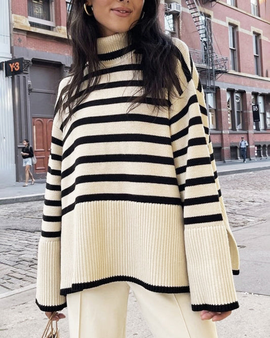 Zara® | Oversized striped turtleneck sweater