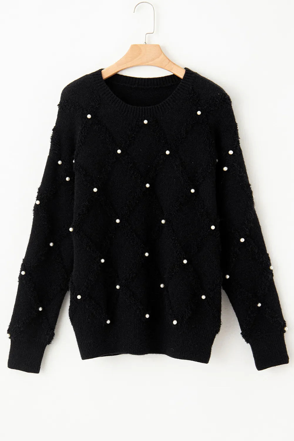 Adina® | Long sleeve crew neck sweater with pearl detail