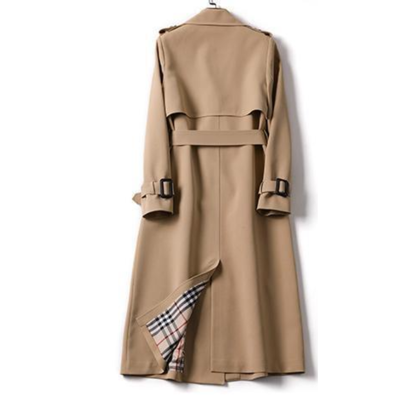 Zaida® | Classic long double-breasted women's coat with belt