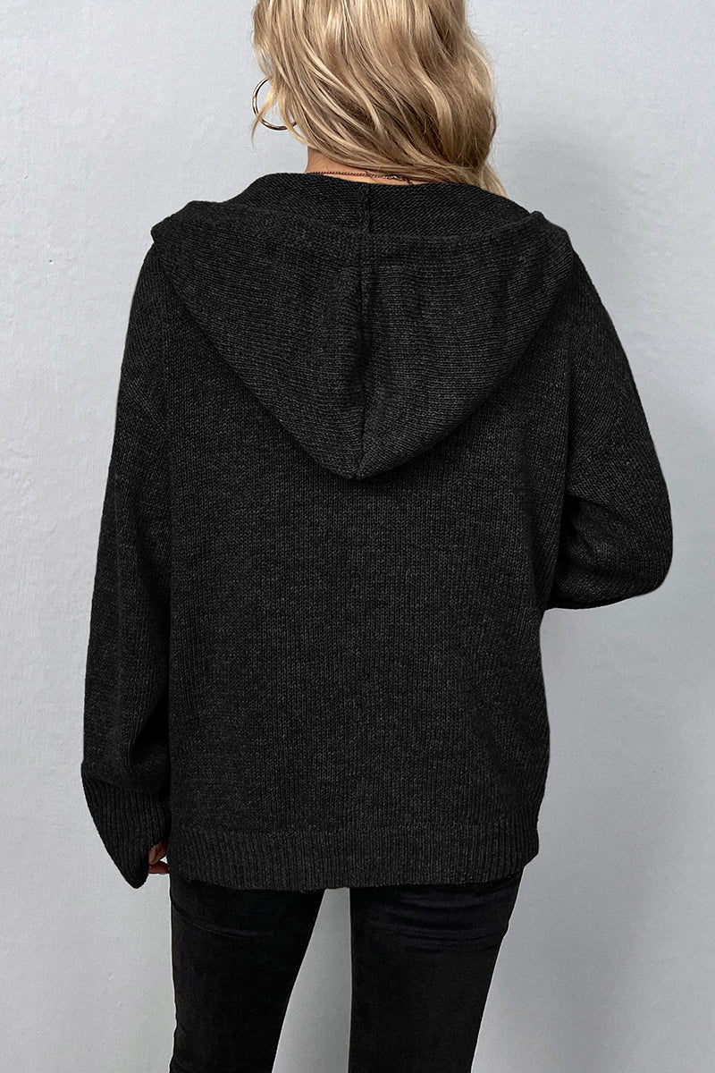 Alma® | Casual tops with plain buttons and hooded collar