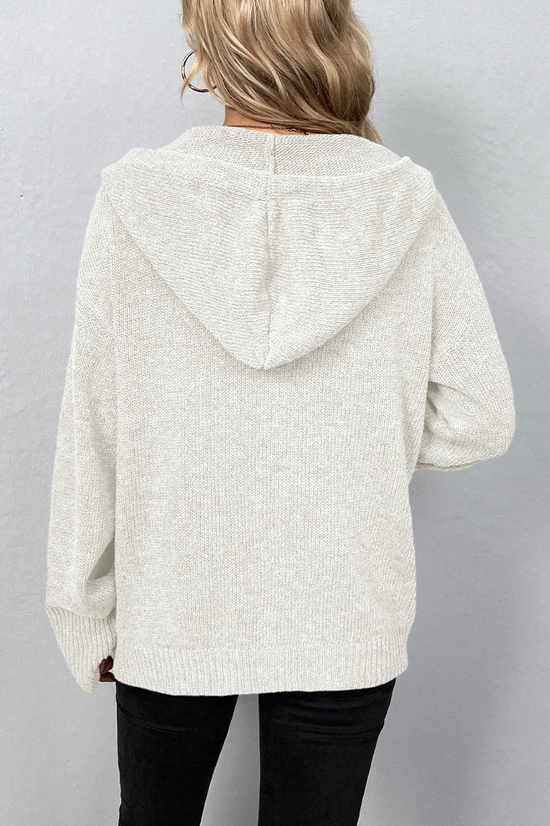 Alma® | Casual tops with plain buttons and hooded collar