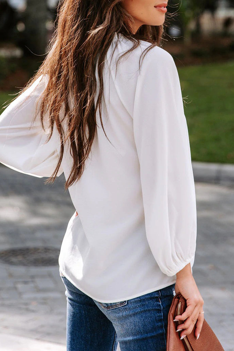 Jessica® | Casual, simple, solid color V-neck blouses