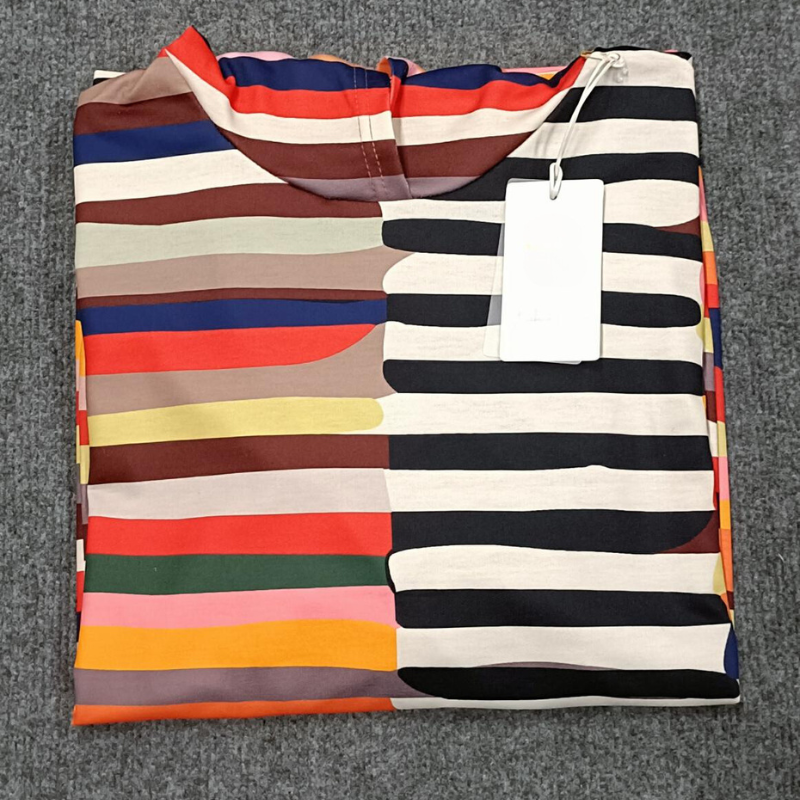 Zaira® | Colorful hoodie with black and white stripes