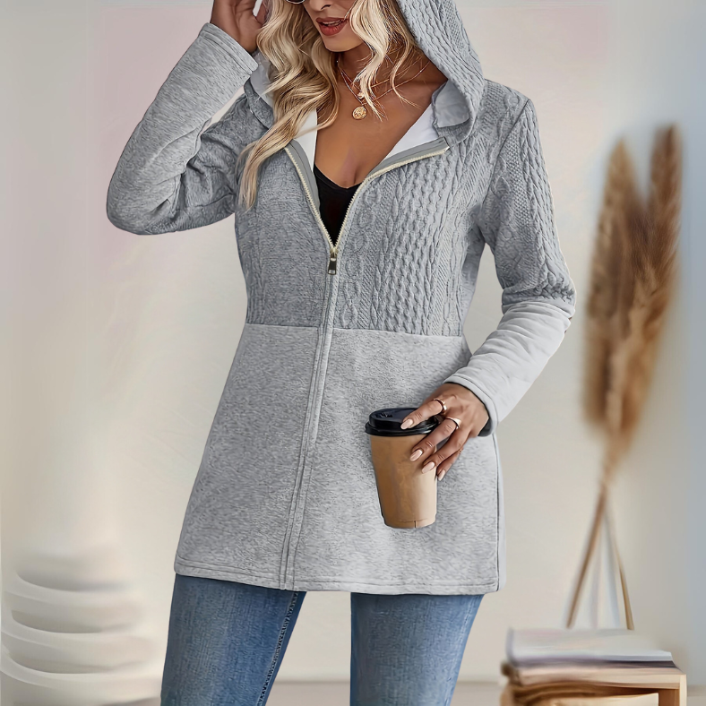 Yolaina® | Cozy women's jacket with hood and zip