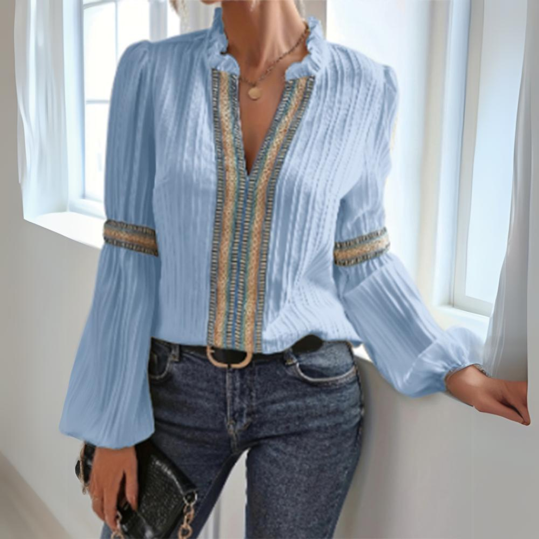 Jacinta® | Boho chiffon blouse with long sleeves