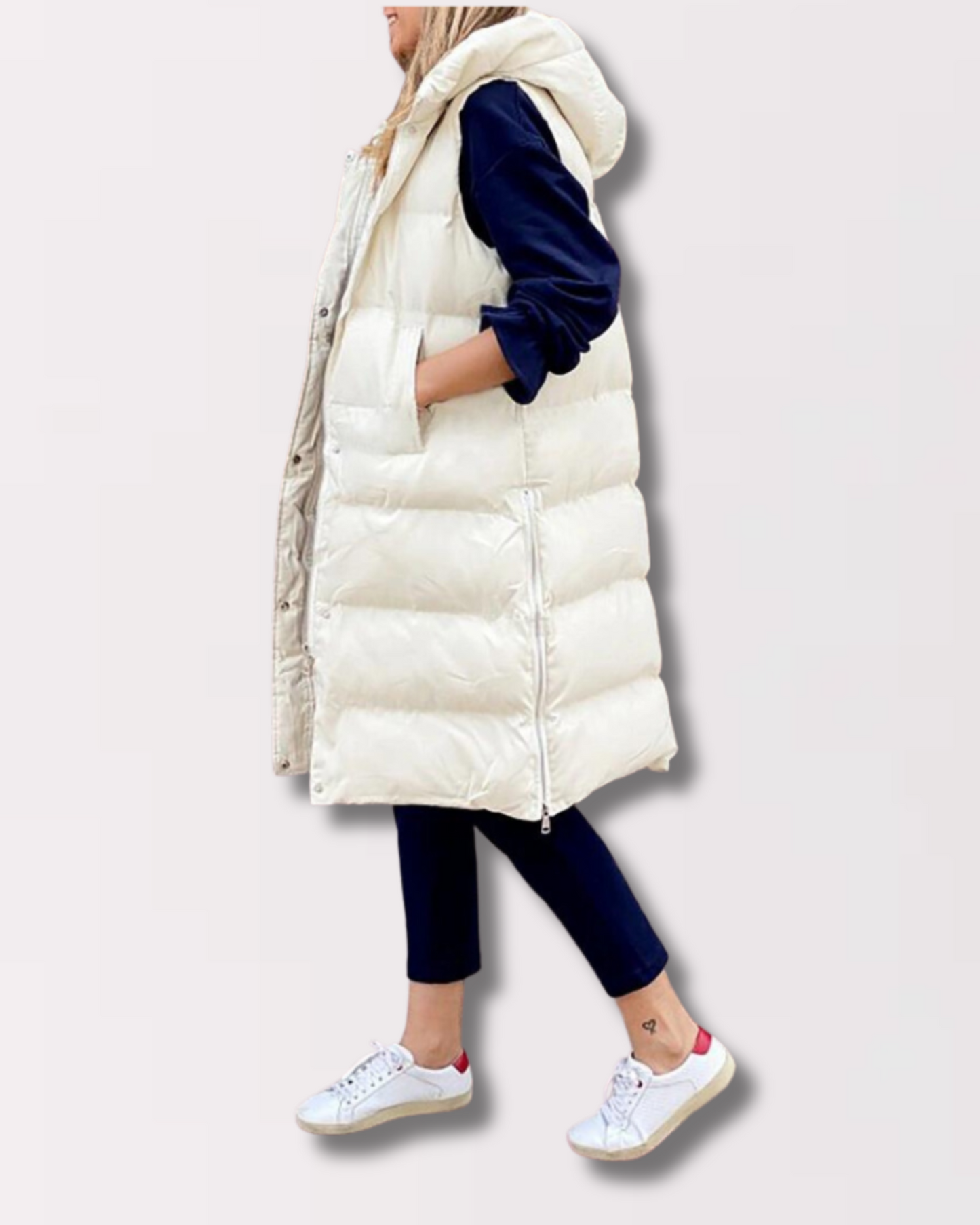 Adelina® | Long Sleeveless Coat With Hood