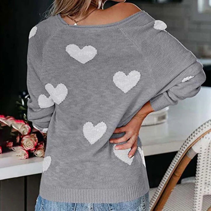 Alondra® | Women's knitted sweater with a heart pattern