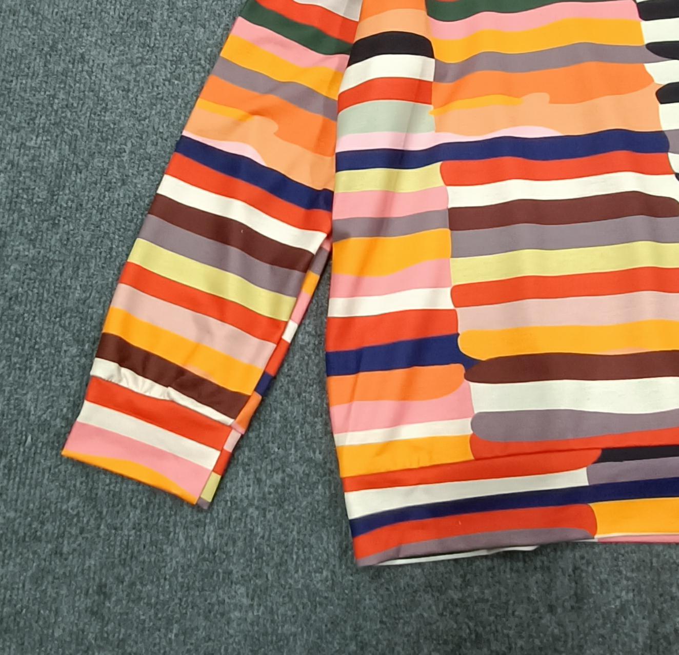 Zaira® | Colorful hoodie with black and white stripes