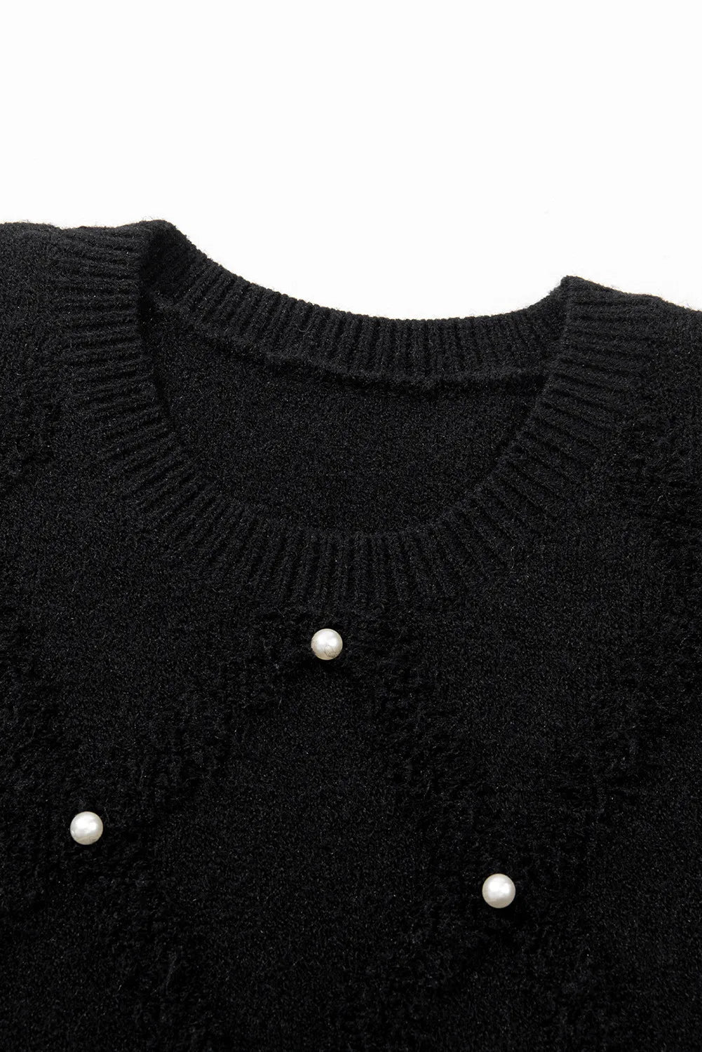 Adina® | Long sleeve crew neck sweater with pearl detail