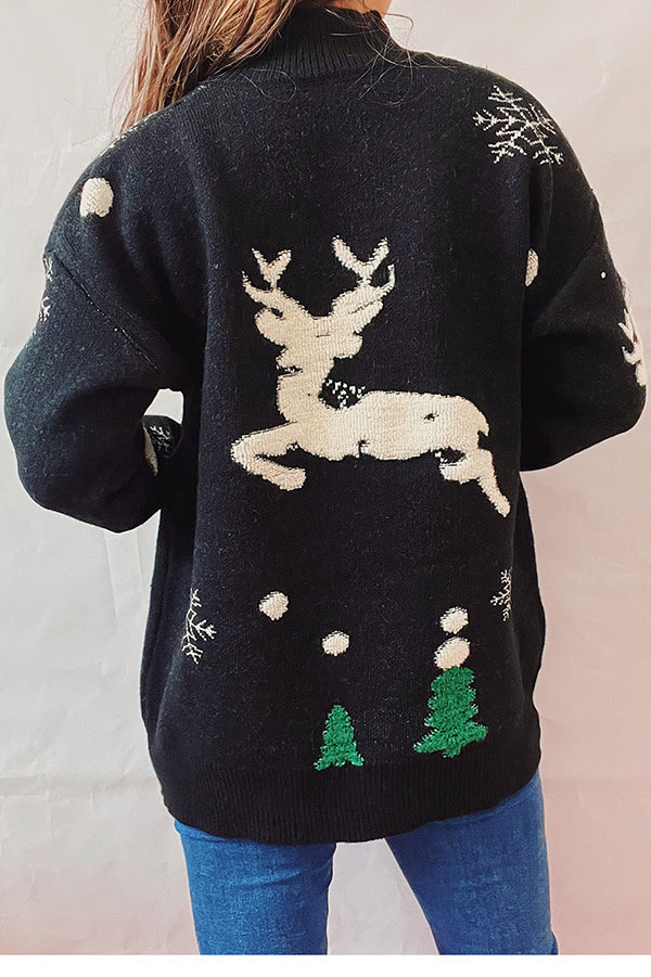 Aida® | Christmas pattern knitted crew neck sweater with long sleeves