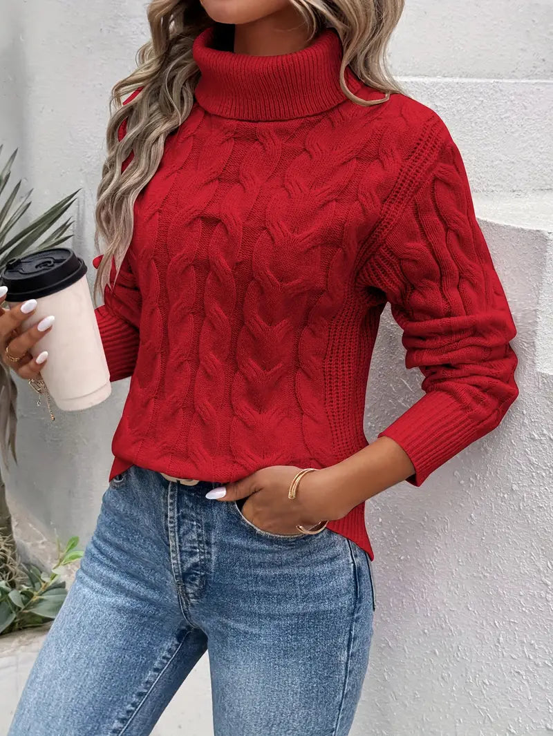 Zoe® | Cable knit turtleneck sweater