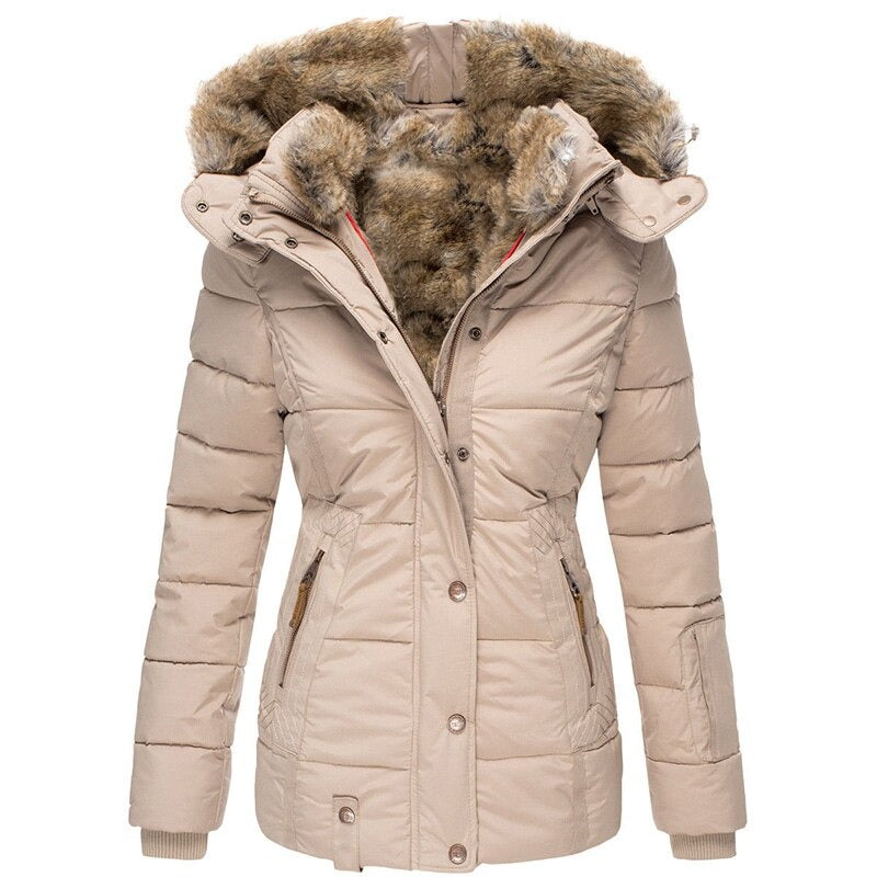 Vanesa® | Warm winter jacket with removable fur collar