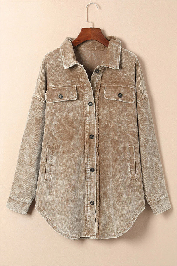 Ana Maria® | Vintage khaki oversized jacket in a distressed mineral wash