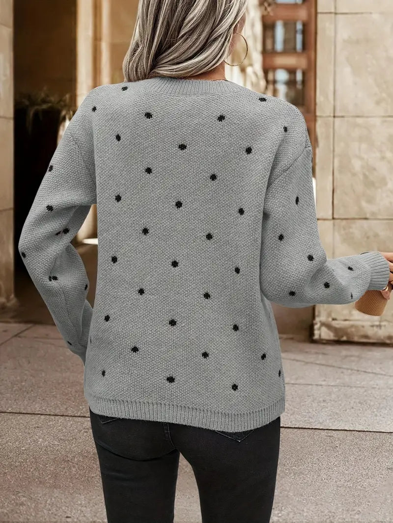 Yessica® | Long sleeve sweater with poker dots