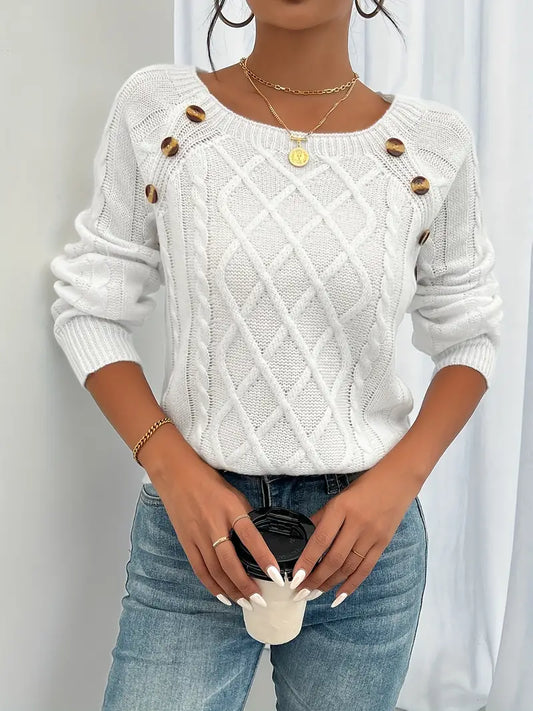 Amelia® | Cozy casual sweater with button design