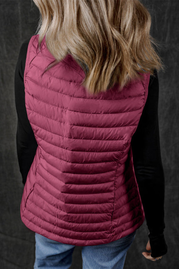 Alyssa® | Quilted vest with zip and plush collar