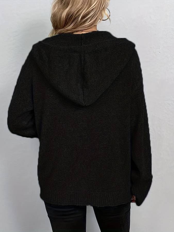 Abigail® | Cardigan with hood and button closure