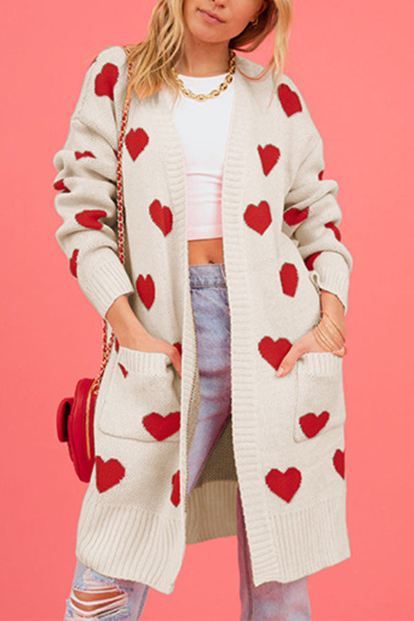 Alicia® | Love cardigan. Love cardigan with V-neck and mid-length pocket