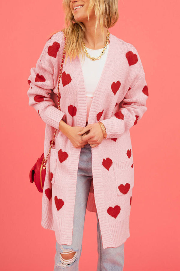 Alicia® | Love cardigan. Love cardigan with V-neck and mid-length pocket