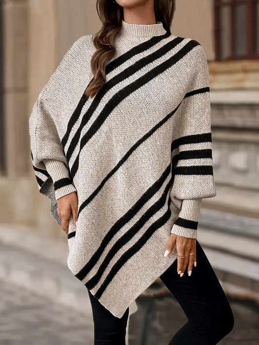 Zoraida® | Stripes & Style Asymmetrical Batwing