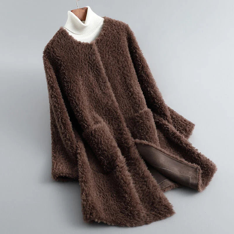 Allegra® | Long teddy fur coat for winter