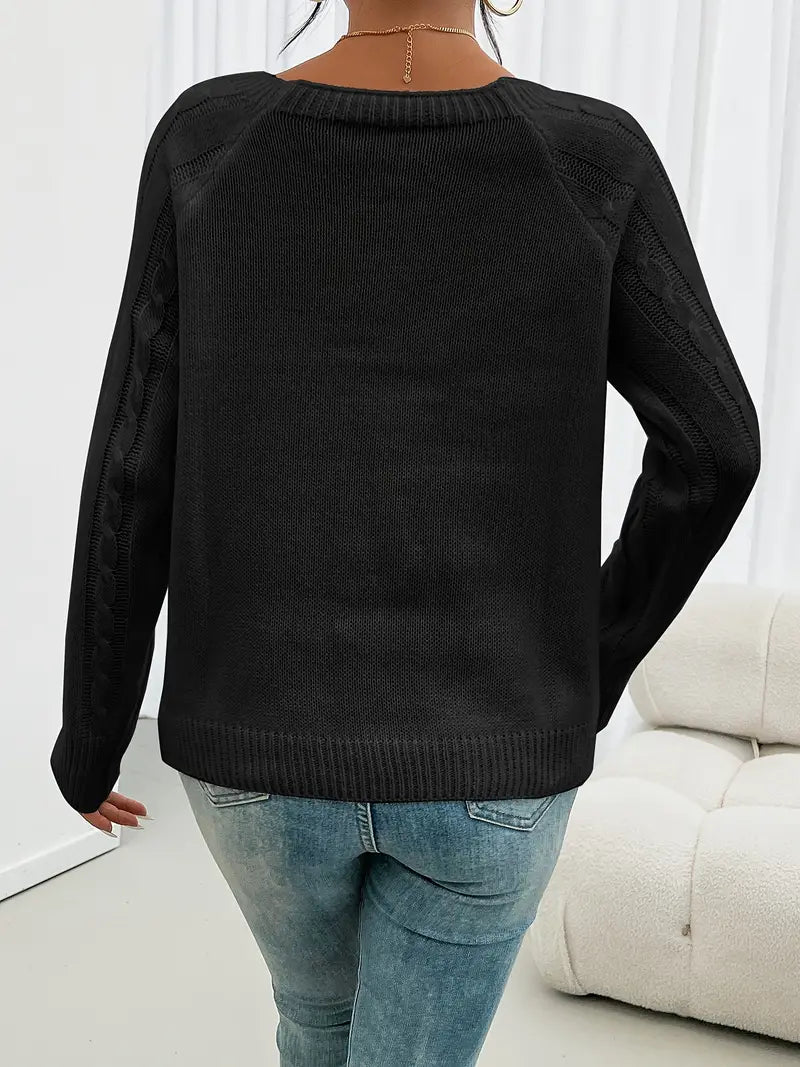 Amelia® | Cozy casual sweater with button design