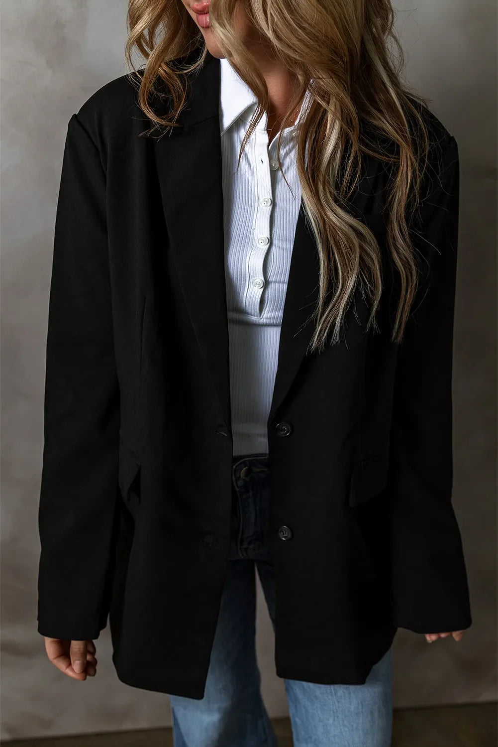 Vanessa® | Long sleeve button down blazer