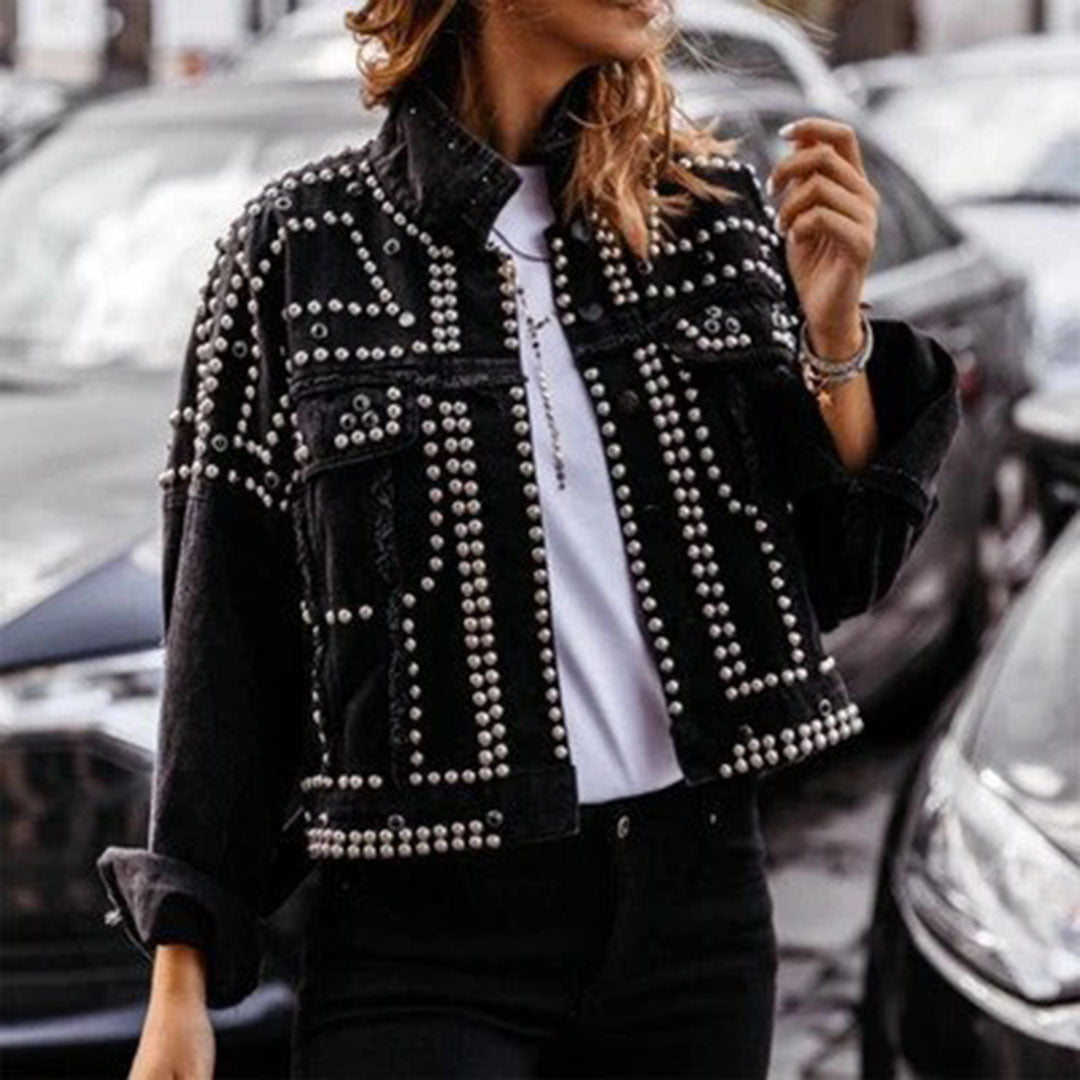 Vanesa® | Short vintage style women's jacket with rivets