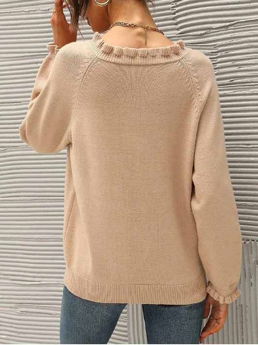 Alicia® | Sweater with ruffle neckline