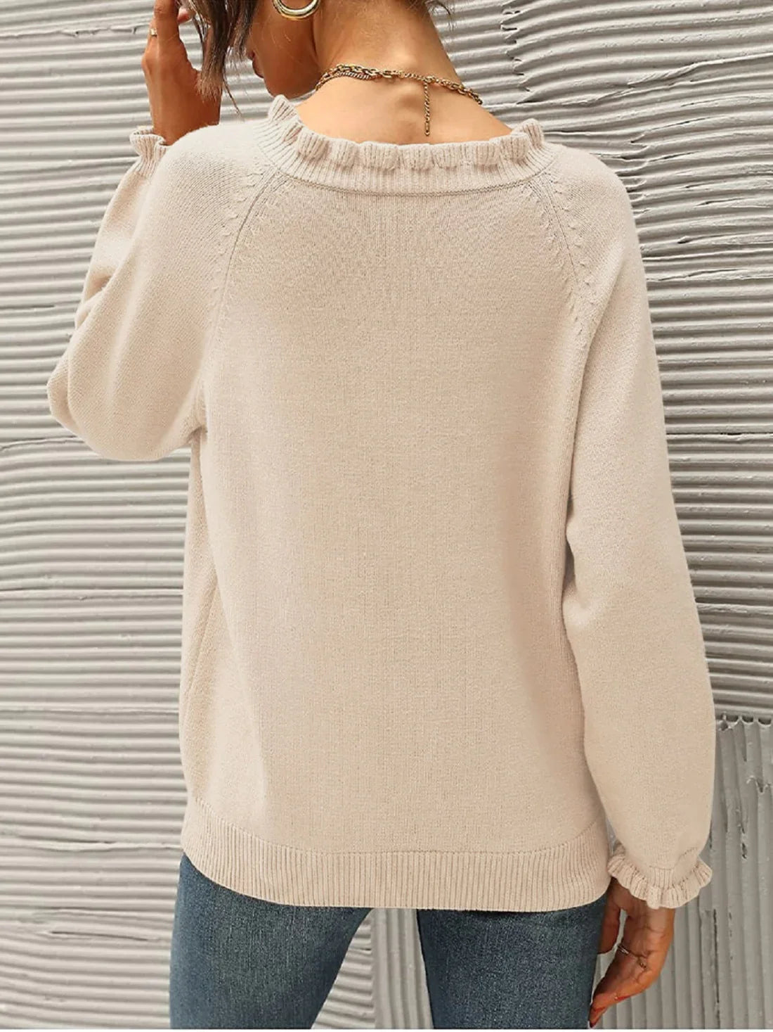 Alicia® | Sweater with ruffle neckline