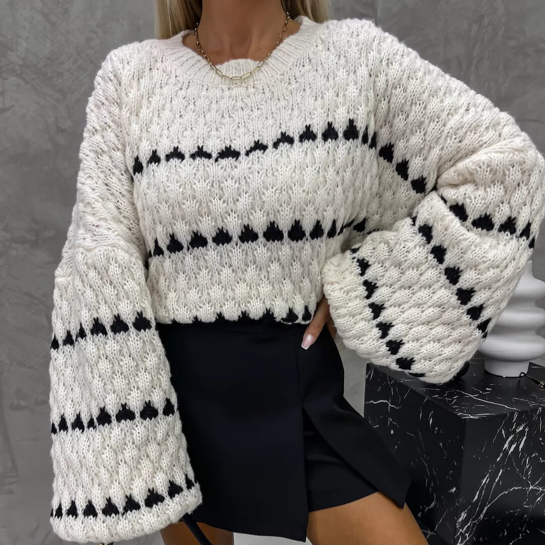 Zaida® | Black and white knitted sweater