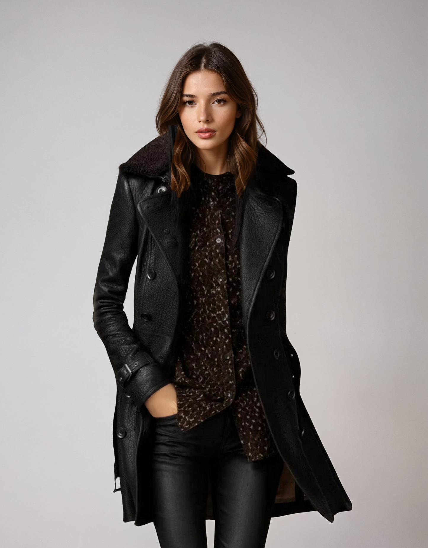 Wren® | High-quality trench coat made of leather fur