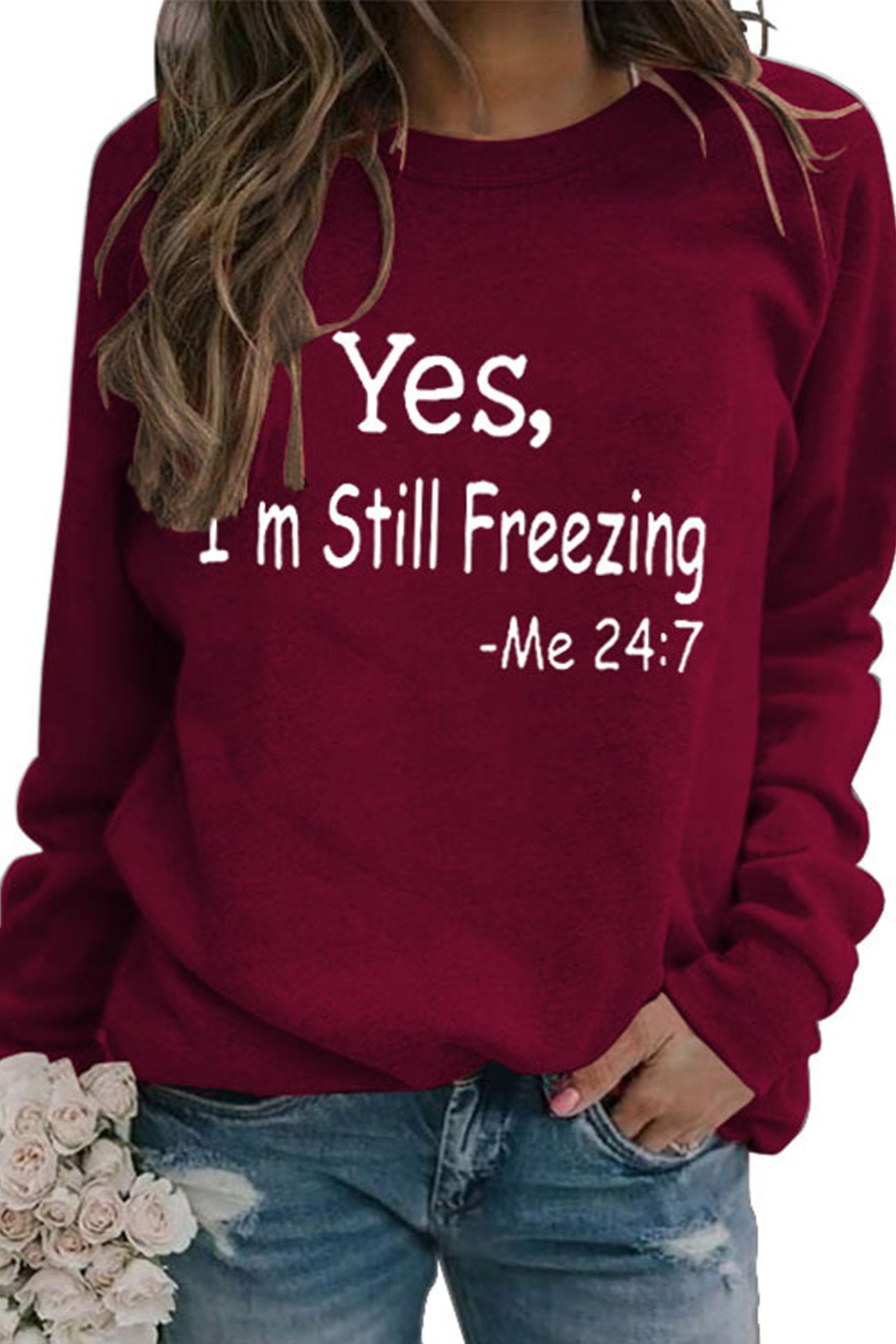 Andrea® | I'm Still Freezing printed sweatshirt.