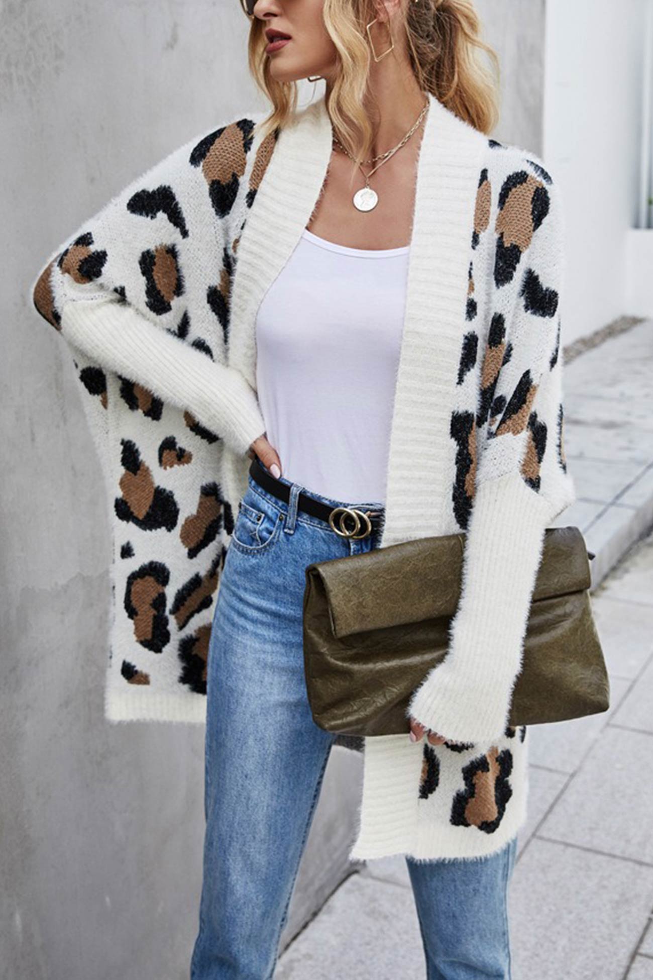 Ana® | Open front leopard print cardigan