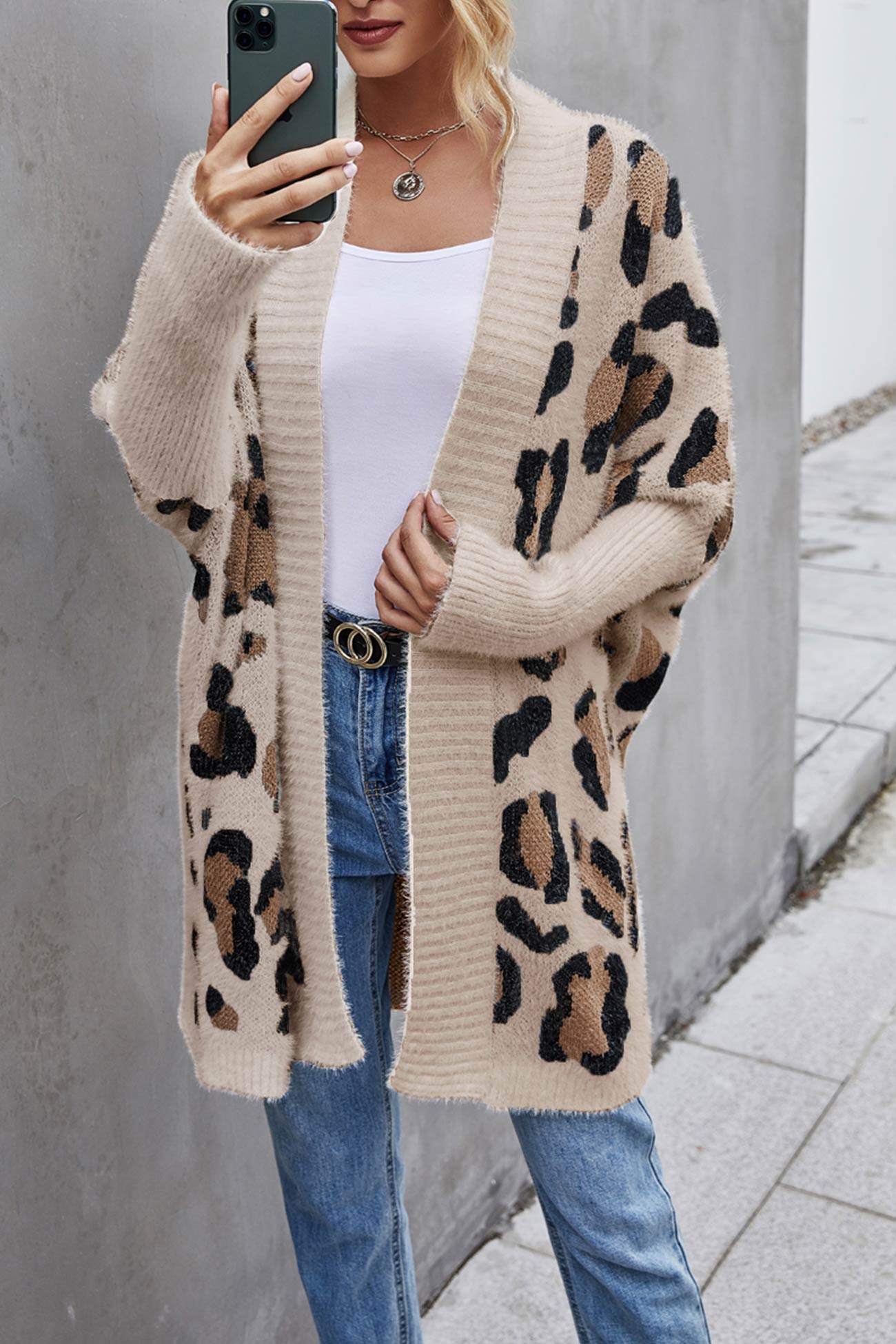 Ana® | Open front leopard print cardigan