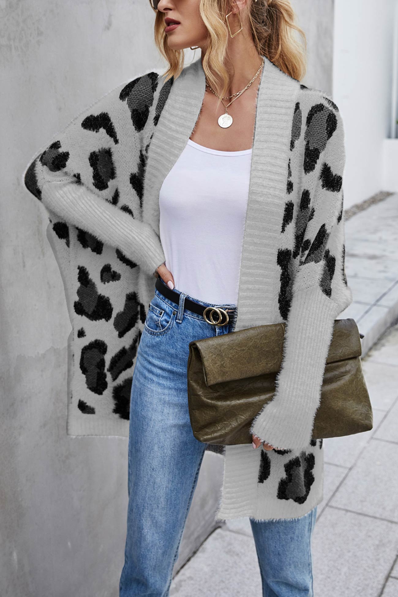 Ana® | Open front leopard print cardigan