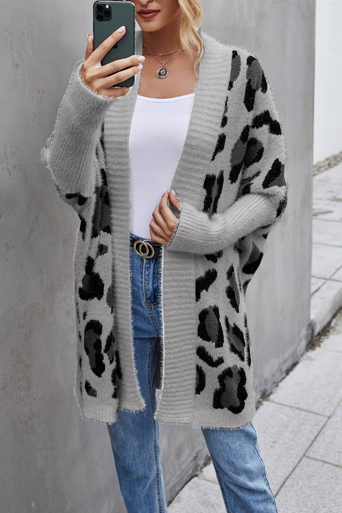 Ana® | Open front leopard print cardigan