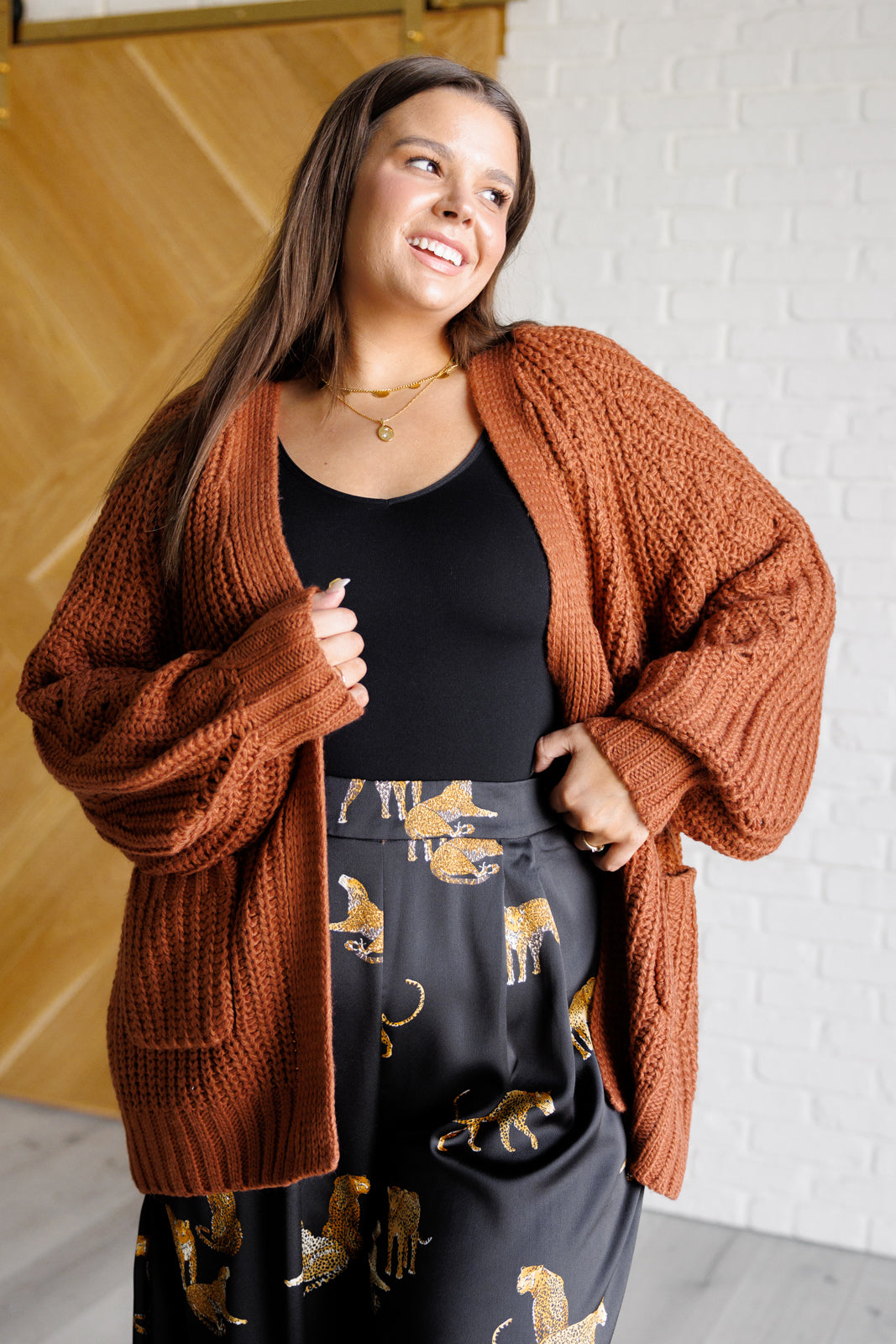 Vanja® | Maybe Monday Cardigan in chestnut