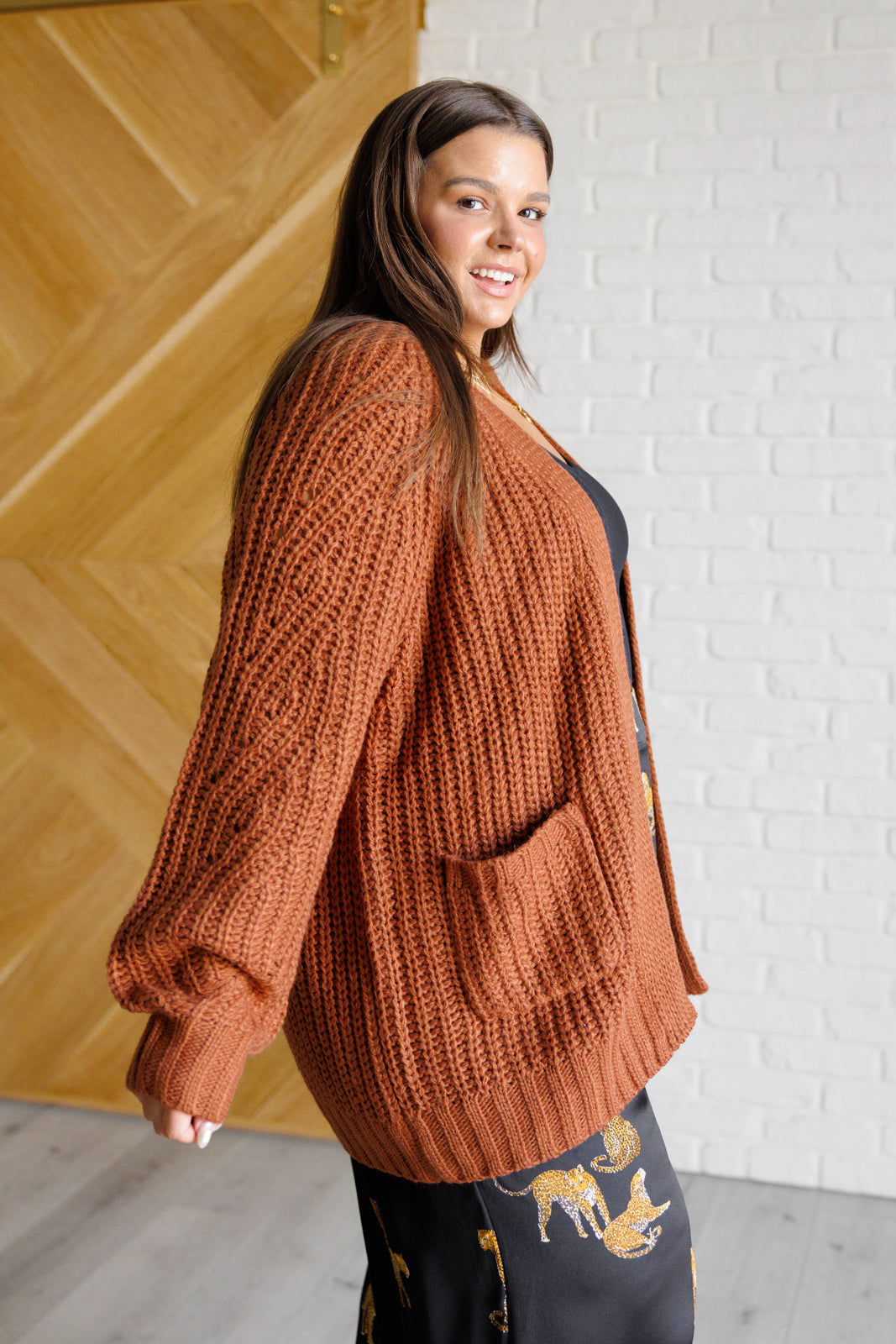 Vanja® | Maybe Monday Cardigan in chestnut