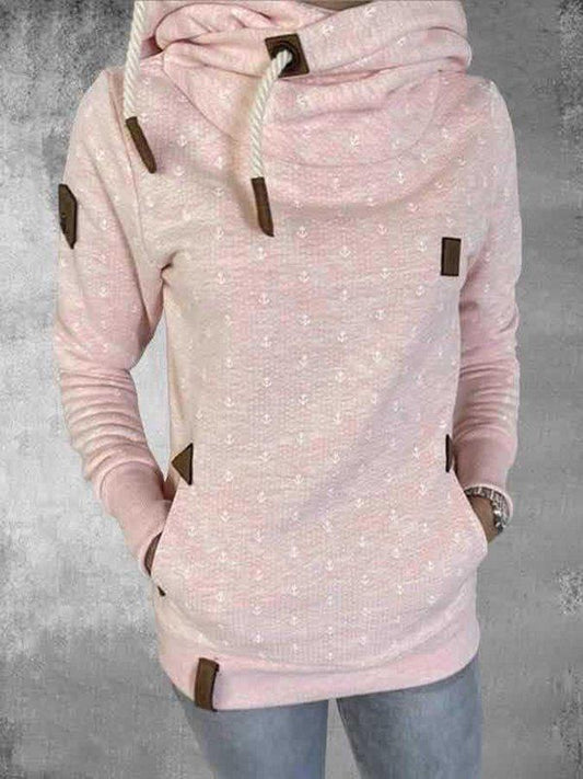 Yara® | Pink stand-up collar hoodie for women