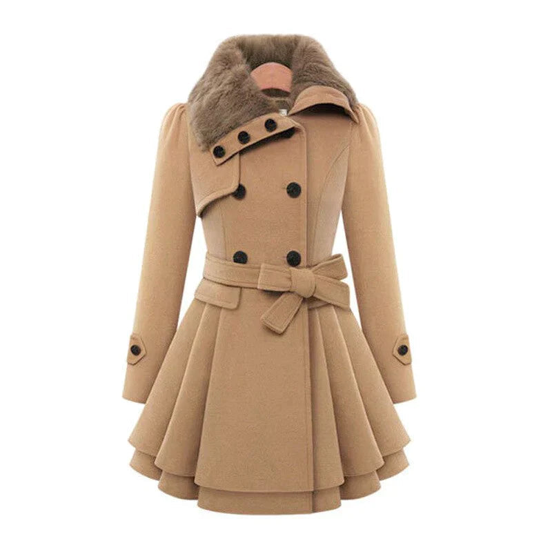 Alicia® | Chic trench coat with vegan fur