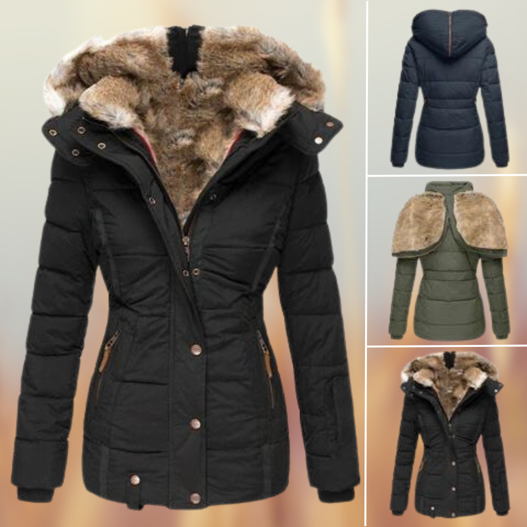 Vanesa® | Warm winter jacket with removable fur collar