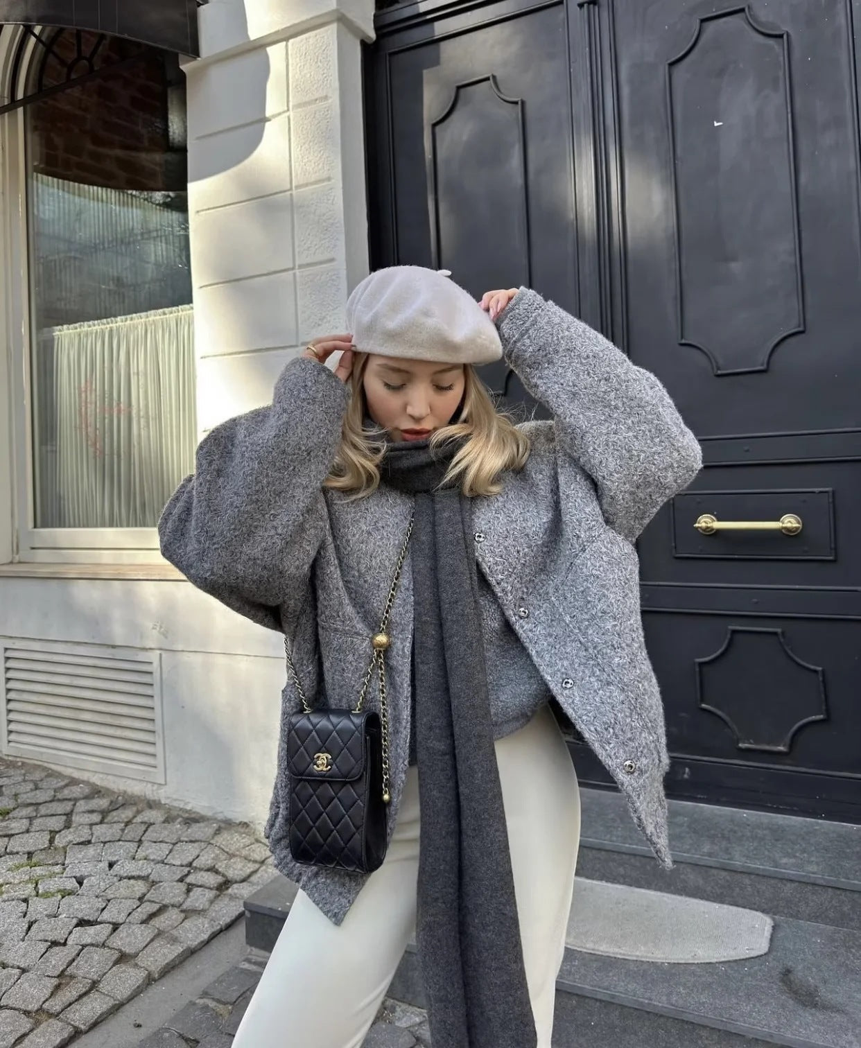 Zaida® | Oversized Wool Coat With Crew Neck And Buttons