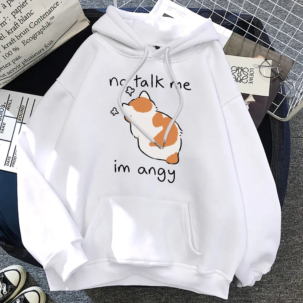 Aitana® | Oversized cat print hooded sweatshirt for women