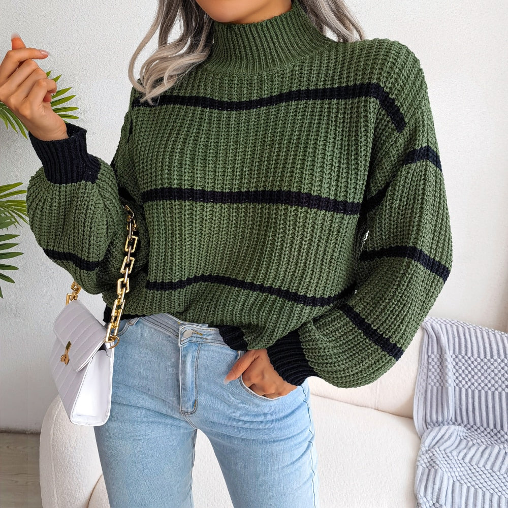 Zoe® | Casual ribbed turtleneck sweater