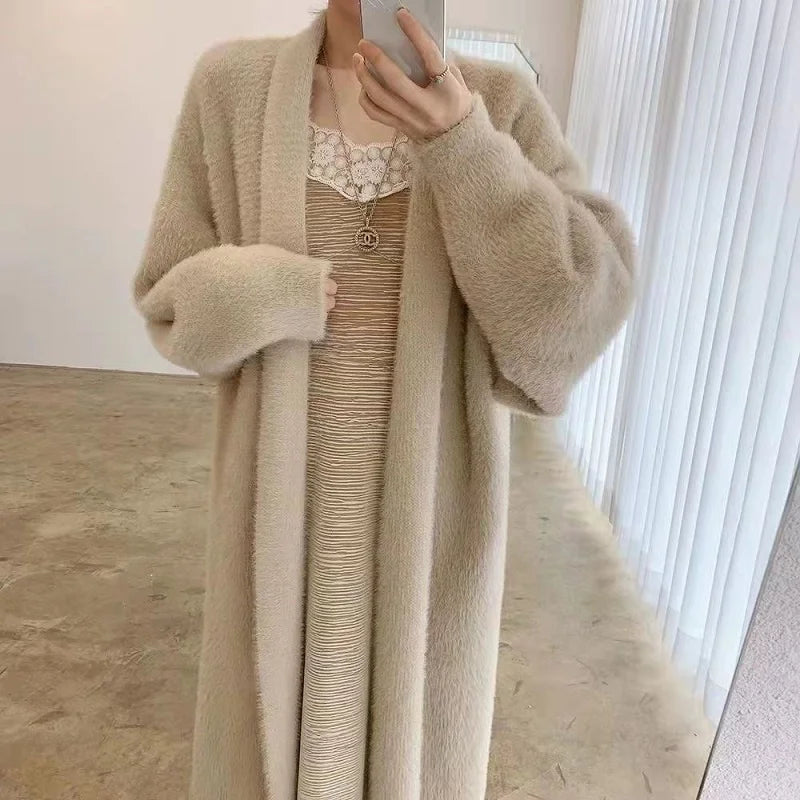 Yesica® | Long winter cardigan made of soft and fluffy knit for women