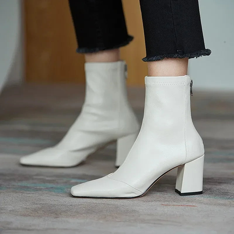 Adelaida® | Minimalist leather ankle boots