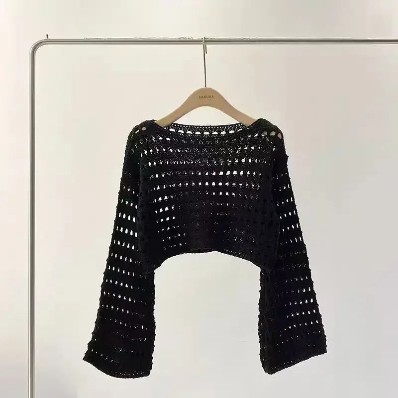 Adele® | Rosamund long sleeve crochet top for women