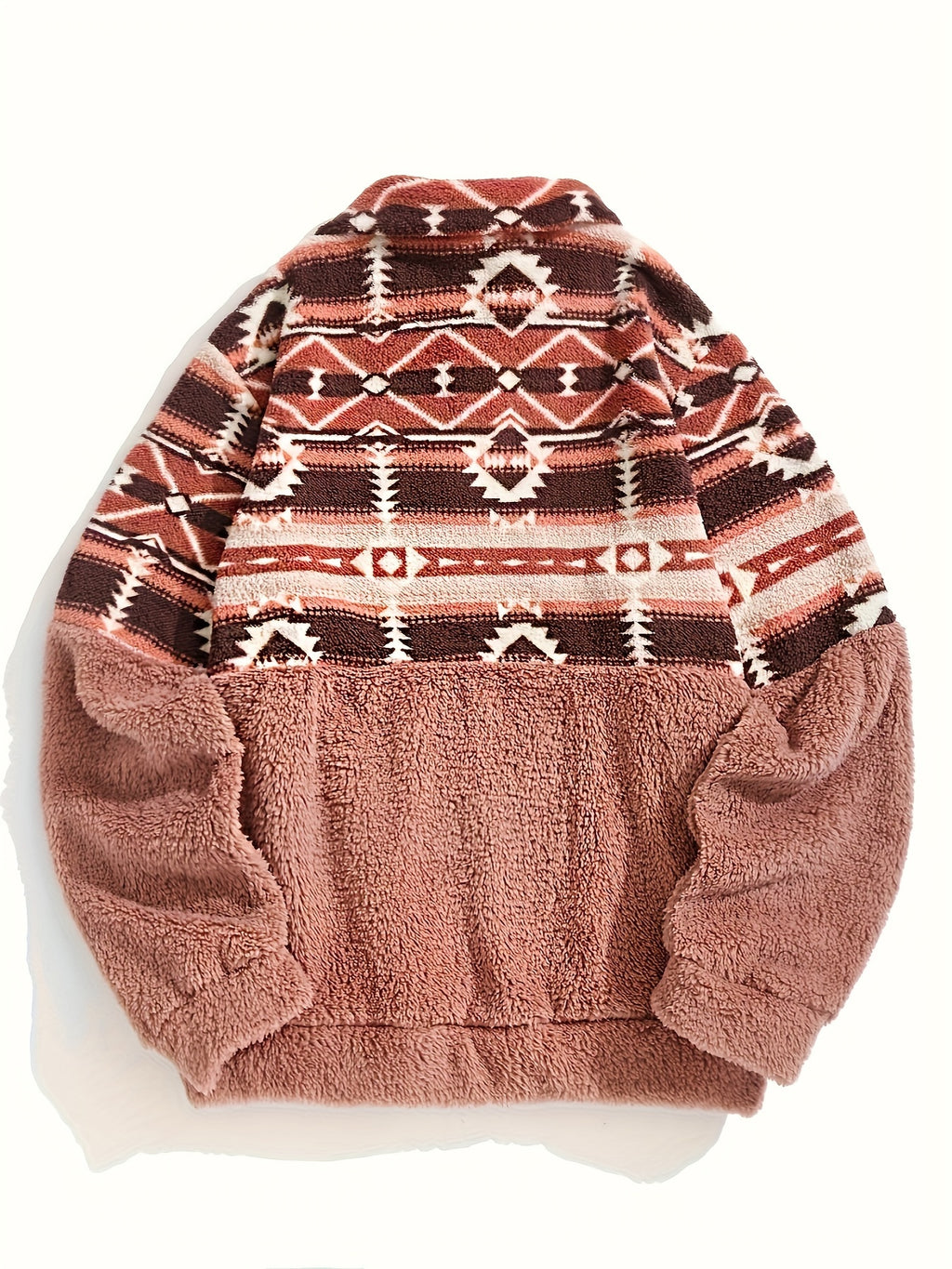 Valeria® | Teddy sweatshirt with a geometric pattern, perfect for autumn/winter