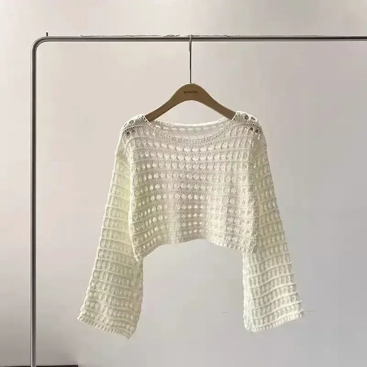 Adele® | Rosamund long sleeve crochet top for women